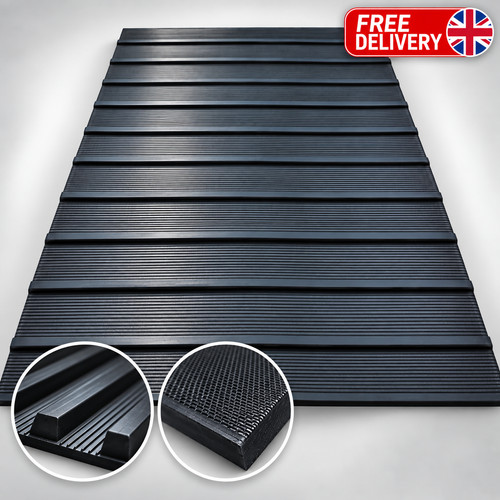 Rubber horsebox trailer ramp - rubber,